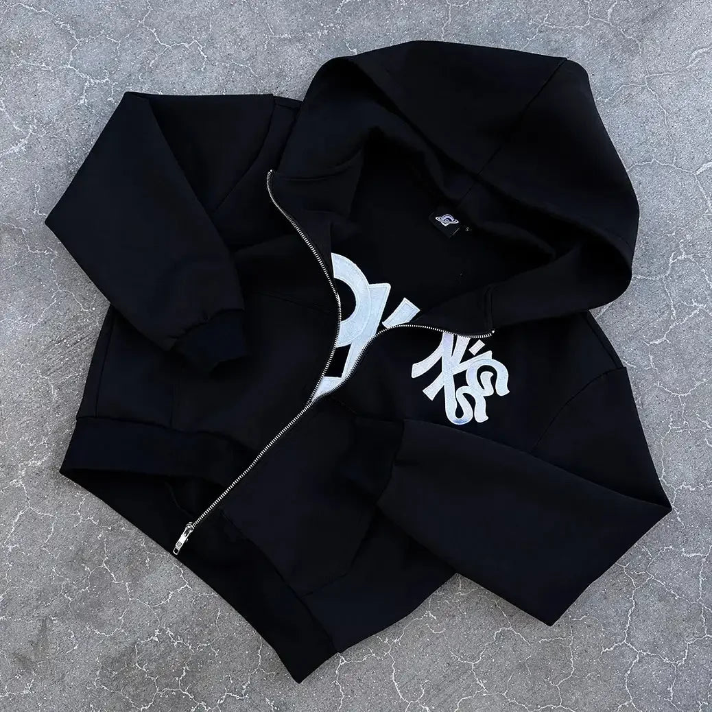 Harajuku Streetwear Hoodie Y2K Fashion Pullover Sweatshirt New Hip Hop Retro Letter Graphic Men & Women