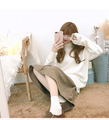 Turtleneck Winter Pullover für Damen,
Stickpullover mit Rollkragen