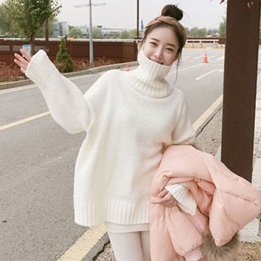 Turtleneck Winter Pullover für Damen,
Stickpullover mit Rollkragen