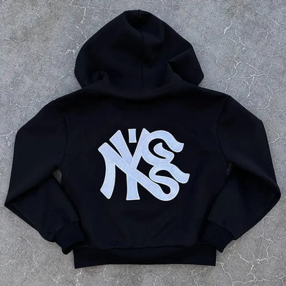 Harajuku Streetwear Hoodie Y2K Fashion Pullover Sweatshirt New Hip Hop Retro Letter Graphic Men & Women