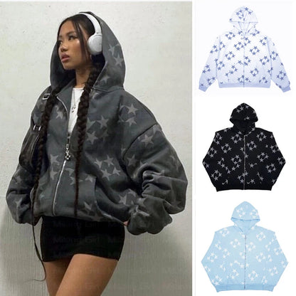 Y2K Hoodie Sterne Print Streetwear