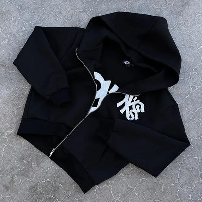 Harajuku Streetwear Hoodie Y2K Fashion Pullover Sweatshirt New Hip Hop Retro Letter Graphic Men & Women