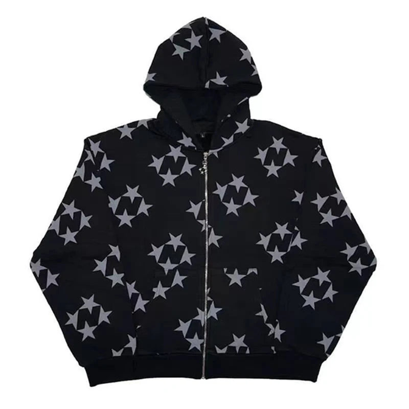 Y2K Hoodie Sterne Print Streetwear