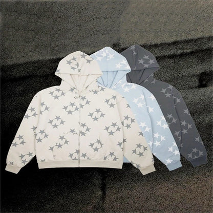 Y2K Hoodie Sterne Print Streetwear