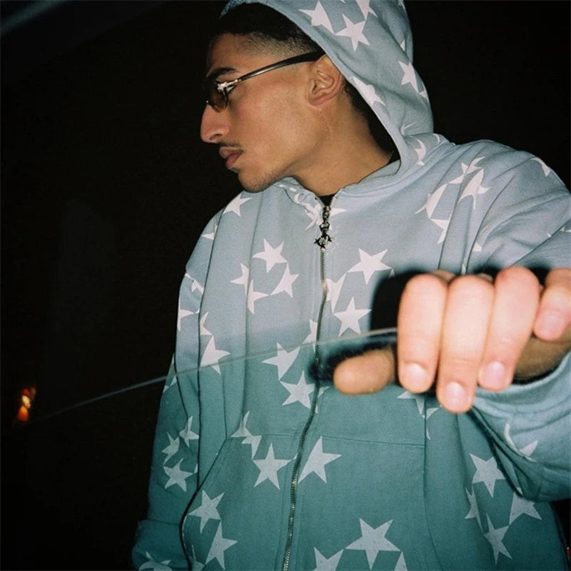 Y2K Hoodie Sterne Print Streetwear