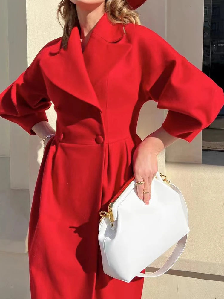 Winter Mantel Für Frauen Fashion Solid Lose Revers Zweireiher Graben Vintage Langarm Jacken Warme Dicke Frau Neue In Mäntel